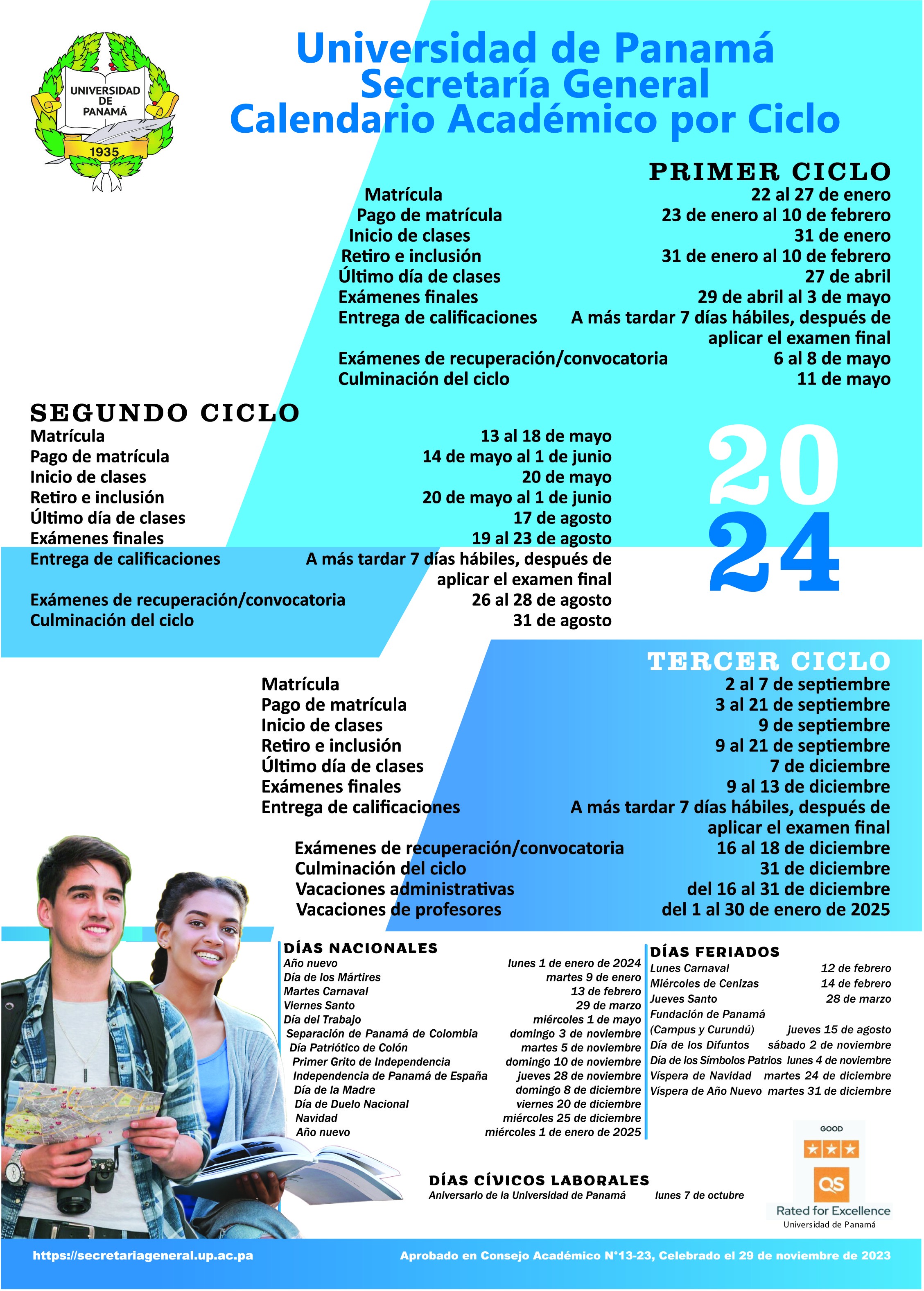 calendario académico por ciclo 2024